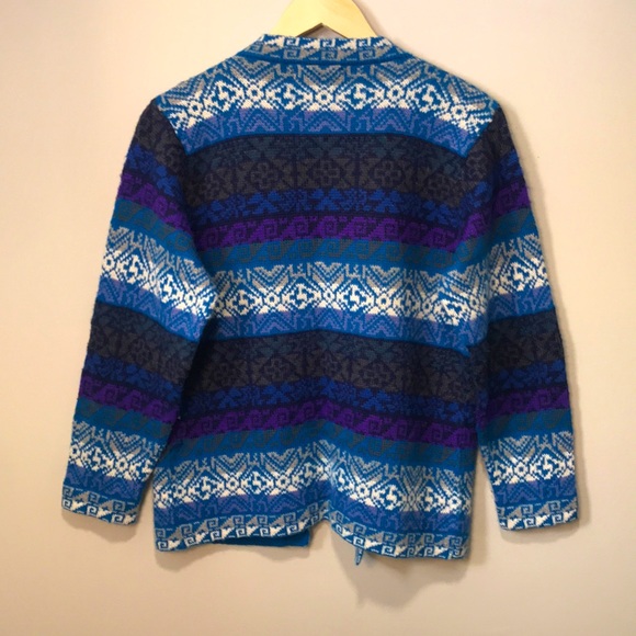Vintage Apres Ski Alpaca Sweater Cardigan - Picture 6 of 8